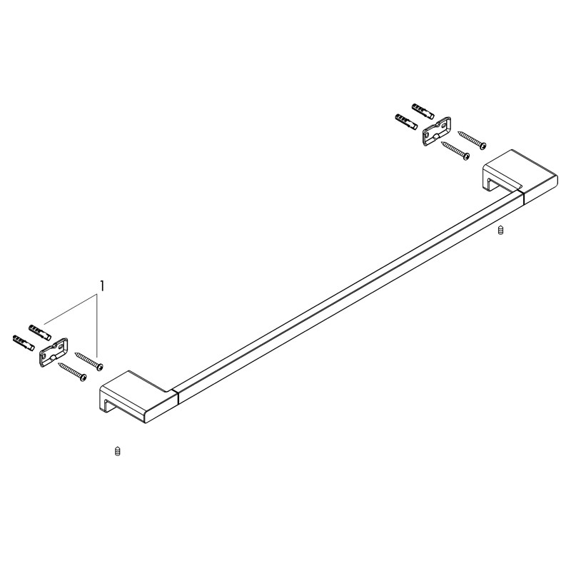 Suport prosop, Hansgrohe, AddStoris, negru mat - 3 | YEO