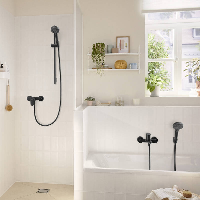 Baterie cada-dus Hansgrohe, Rebris S, negru mat - 4 | YEO