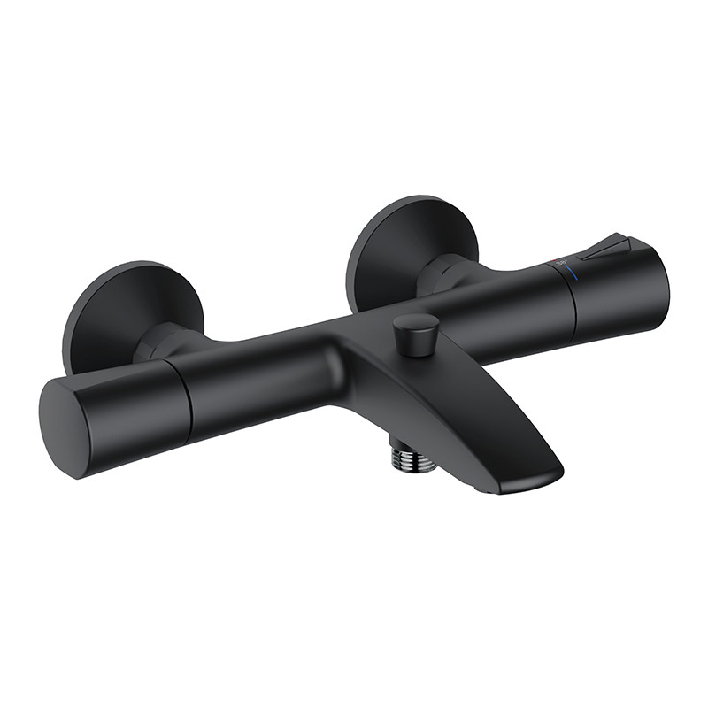 Baterie cadă - duș, Kludi, Zenta SL, termostatată, negru mat, 351013938