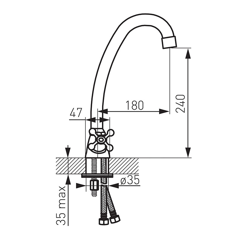 Baterie de bucătărie, Ferro, Retro, crom, XR4 - 1 | YEO