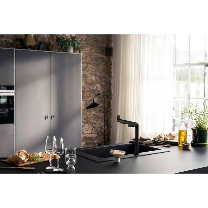 Baterie de bucatarie, Hansgrohe, Aqittura M91 FilterSystem 240, 1 jet, negru mat - 1 | YEO