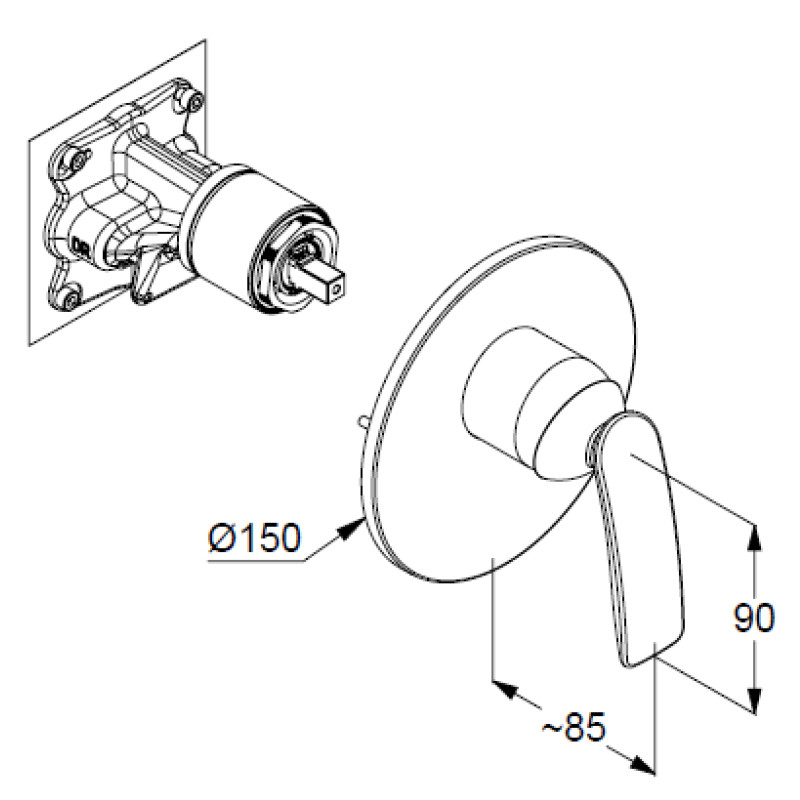 Baterie duș, Kludi, Balance, crom, 527550575 - 1 | YEO