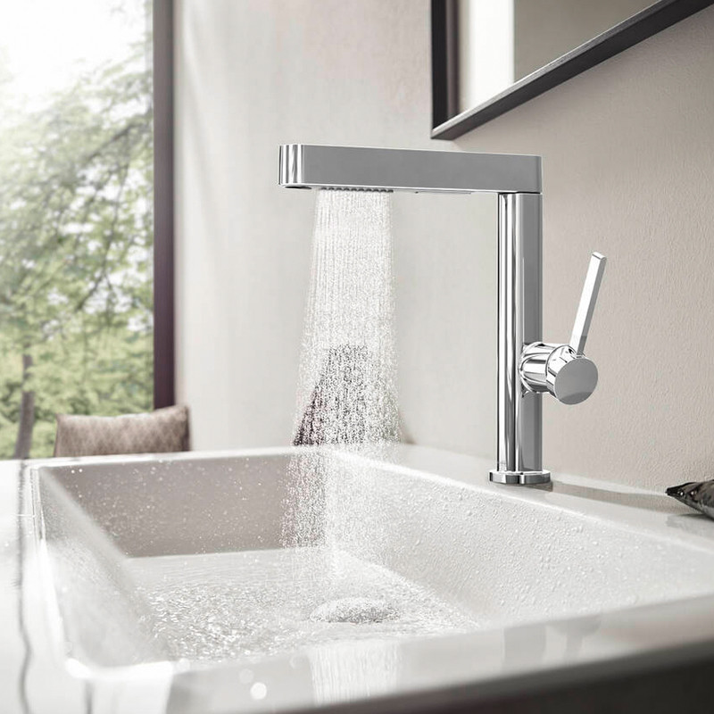 Baterie lavoar, Hansgrohe, Finoris 230, cu pipa extractibila, cu ventil, crom - 1 | YEO