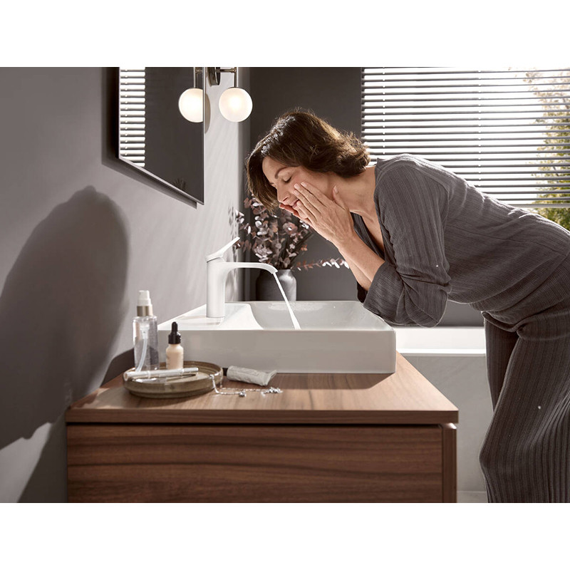 Baterie lavoar, Hansgrohe, Vivenis 110, CoolStart, cu ventil, alb mat - 3 | YEO