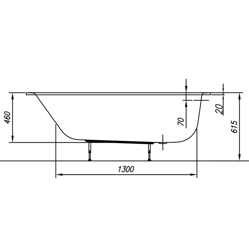 Cada dreptunghiulara, Kolpasan, Betty E2, 170 x 70 cm, alb - 3 | YEO