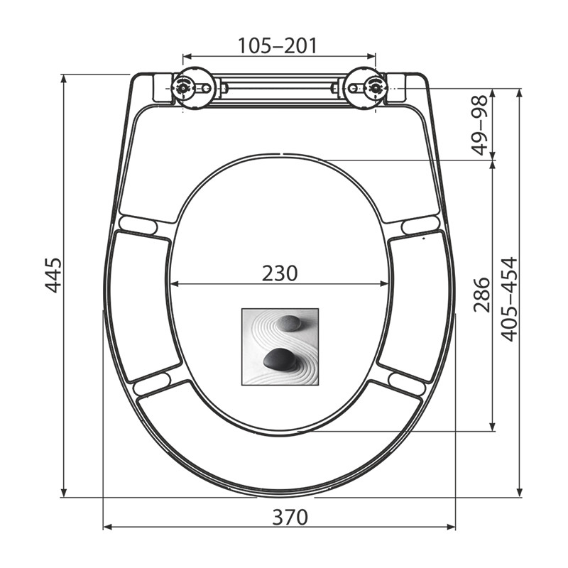 Capac WC, Alcadrain, universal, soft close, duroplast, cu motiv zen, alb - 1 | YEO
