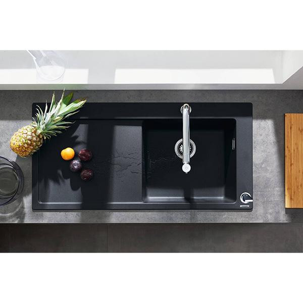 Chiuveta de bucatarie Hansgrohe, SilicaTec, 1 cuva cu picurator, 105x51 cm, negru grafit - 1 | YEO