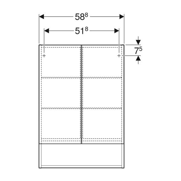 Dulap suspendat cu oglinda, Geberit, Selnova Square, alb lucios, 60 cm - 2 | YEO
