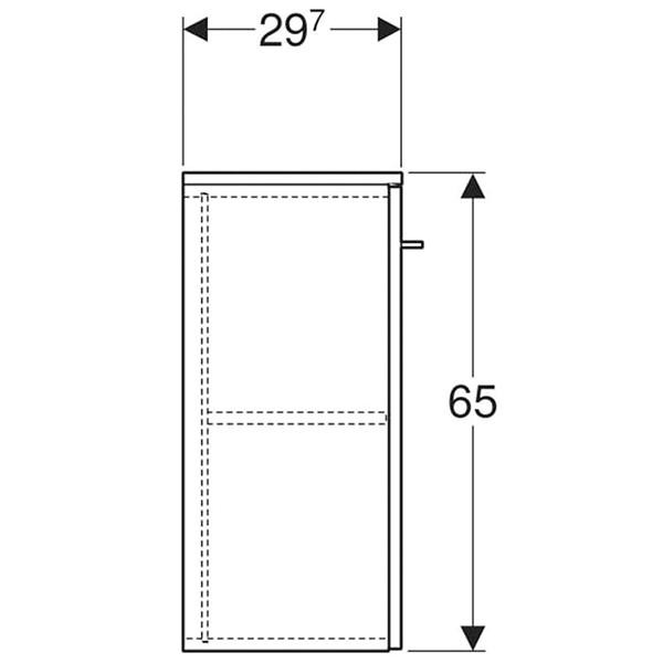Dulap suspendat, Geberit, Selnova Square, 65 cm, alb lucios - 3 | YEO
