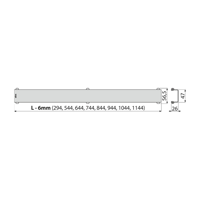 Grătar plin pentru rigolă, Alcadrain, Design, 55 cm, bronz antic - 1 | YEO