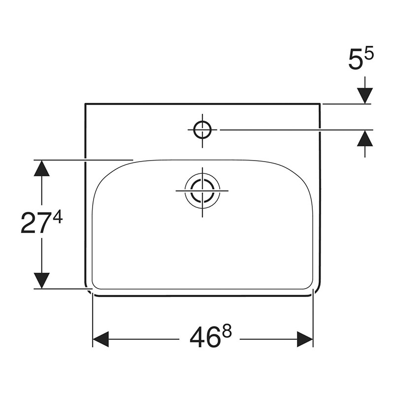 Lavoar, Geberit, Smyle Square, 50 cm, alb - 4 | YEO
