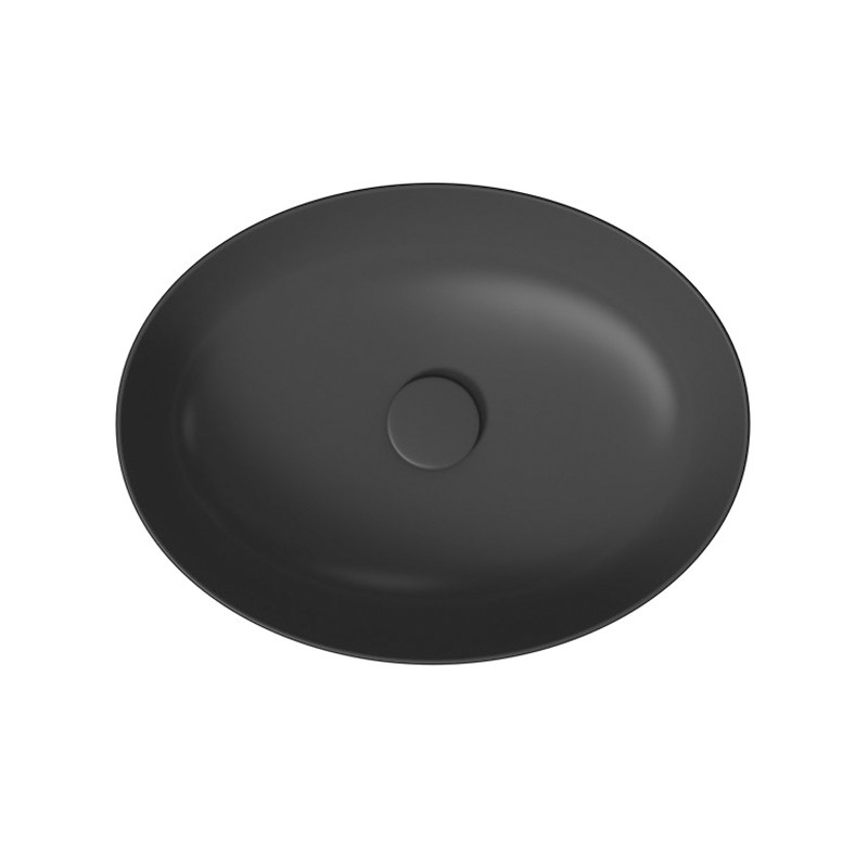 Lavoar pe blat, Cersanit, Larga, oval, 50 cm, antracit mat - 1 | YEO