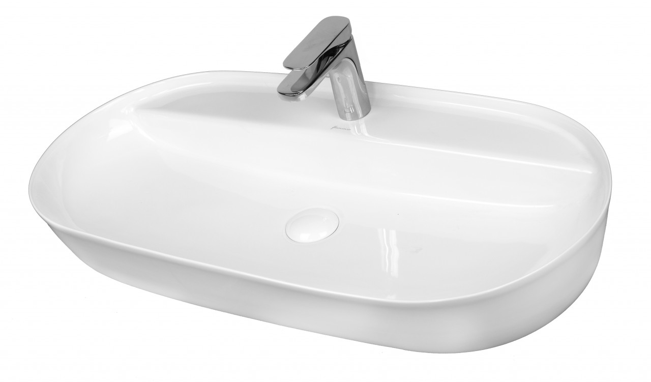 Lavoar pe blat Fluminia, Cassandra, 81 cm, oval, alb