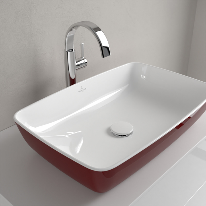 Lavoar pe blat, Villeroy & Boch, Artis, dreptunghiular, 58 x 38,5 cm, bordeaux - 3 | YEO