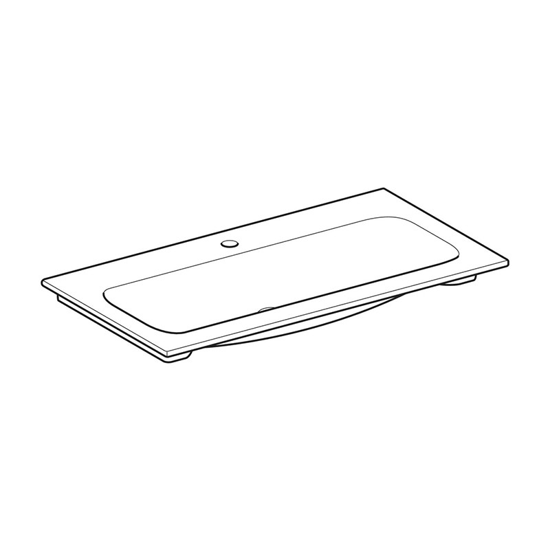Lavoar pentru mobilier, Geberit, iCon, dreptunghiular, 90 cm, alb - 2 | YEO