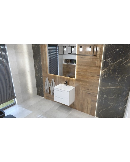 Lavoar pentru mobilier, Spectrum, Flamengo, slim, 60 cm, alb - 2 | YEO