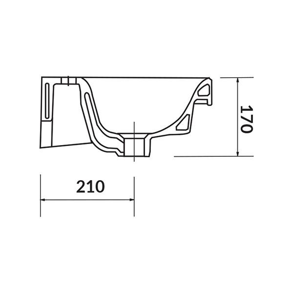 Lavoar slim pentru mobilier, Cersanit, Moduo, 80x38 cm, alb - 2 | YEO