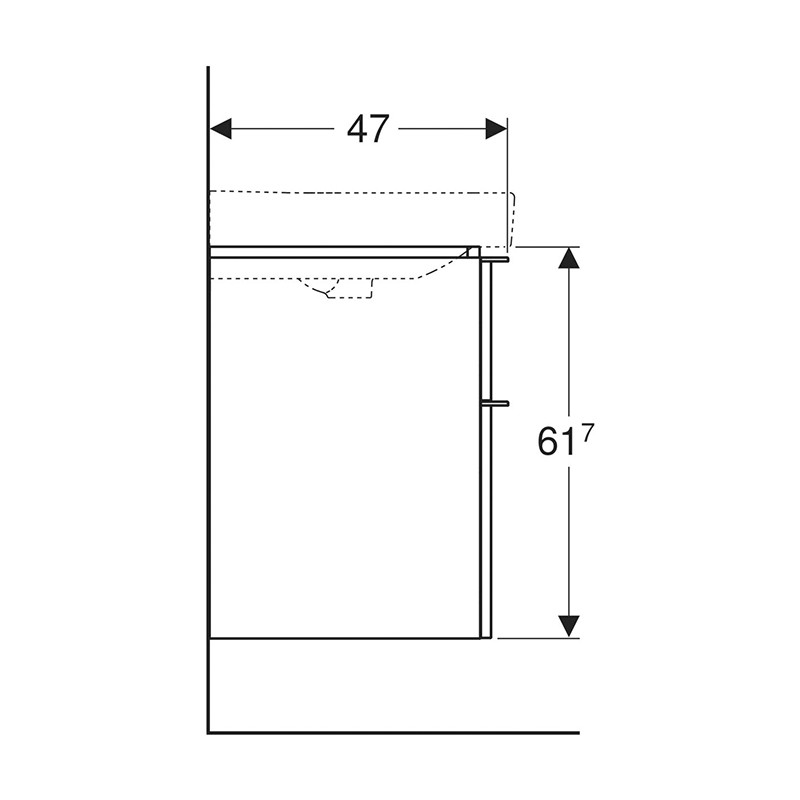 Mobilier pentru lavoar, Geberit, Smyle Square, 60 cm, lava mat - 3 | YEO