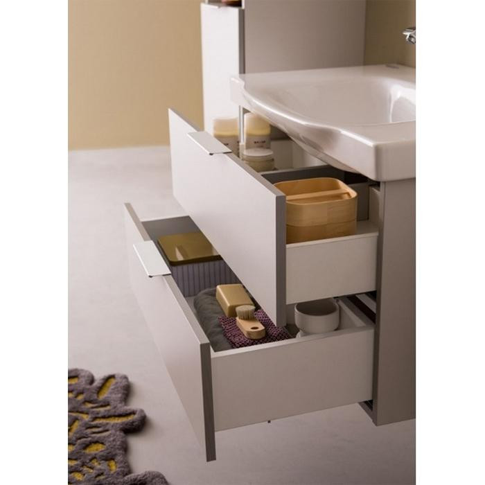Mobilier pentru lavoar Kolpasan, Lana, 2 usi, gri, 80 cm - 2 | YEO