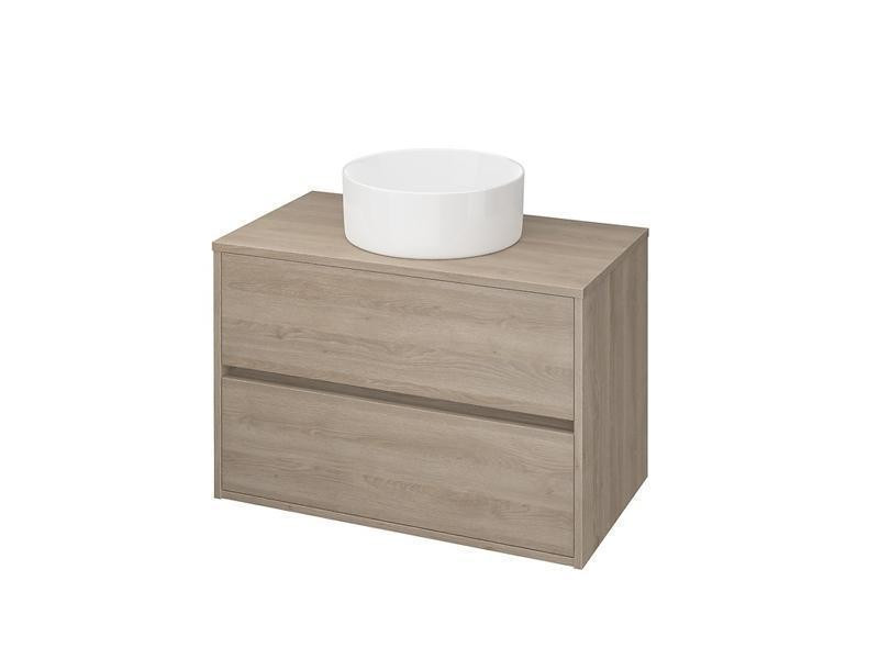 Mobilier suspendat Cersanit, Crea, pentru lavoarele pe blat, 100 cm, stejar