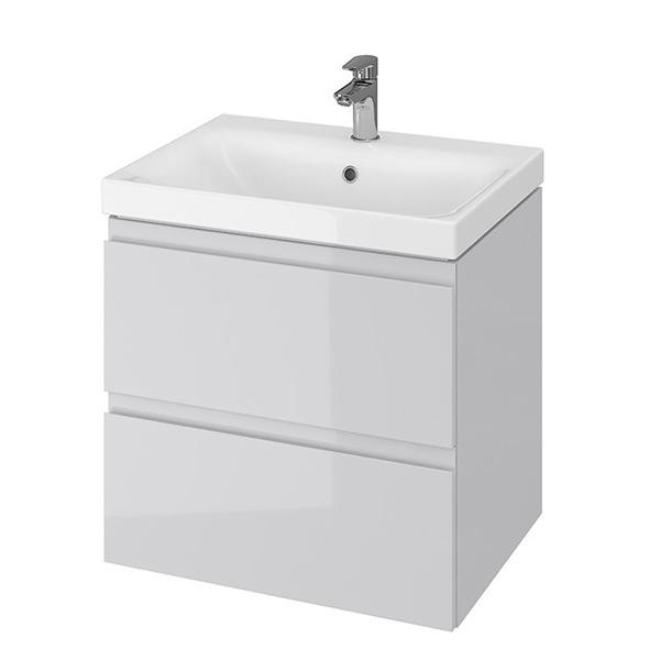 Mobilier suspendat Cersanit, Moduo, pentru lavoar incastrabil, 60 cm, gri
