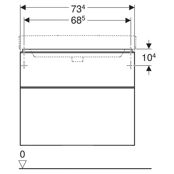 Mobilier suspendat, Geberit, Smyle Square, pentru lavoar, 75 cm, lava mat - 2 | YEO