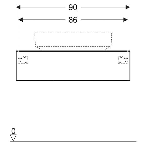 Mobilier suspendat, Geberit, VariForm, pentru lavoare, nuc hickory - 1 | YEO