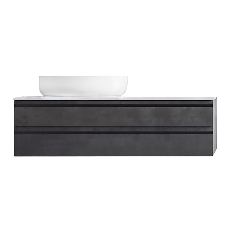 Mobilier suspendat, Kolpasan, Alexis, pentru lavoar pe blat 120 cm, Dark Concrete - 1 | YEO