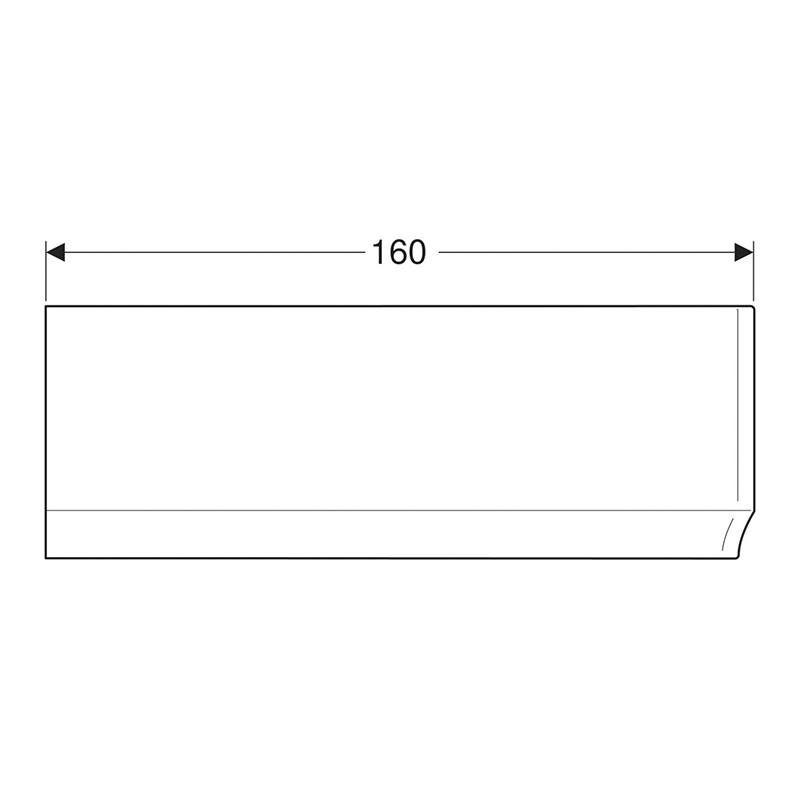 Panou frontal, Geberit, Selnova, pentru cada asimetrica pe dreapta, 160 x 100 cm, alb - 1 | YEO