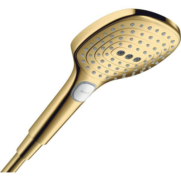 Para de dus, Hansgrohe, Raindance Select E 120, 3 jeturi, auriu lucios