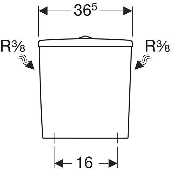 Rezervor vas WC, Geberit, Selnova, alb - 3 | YEO