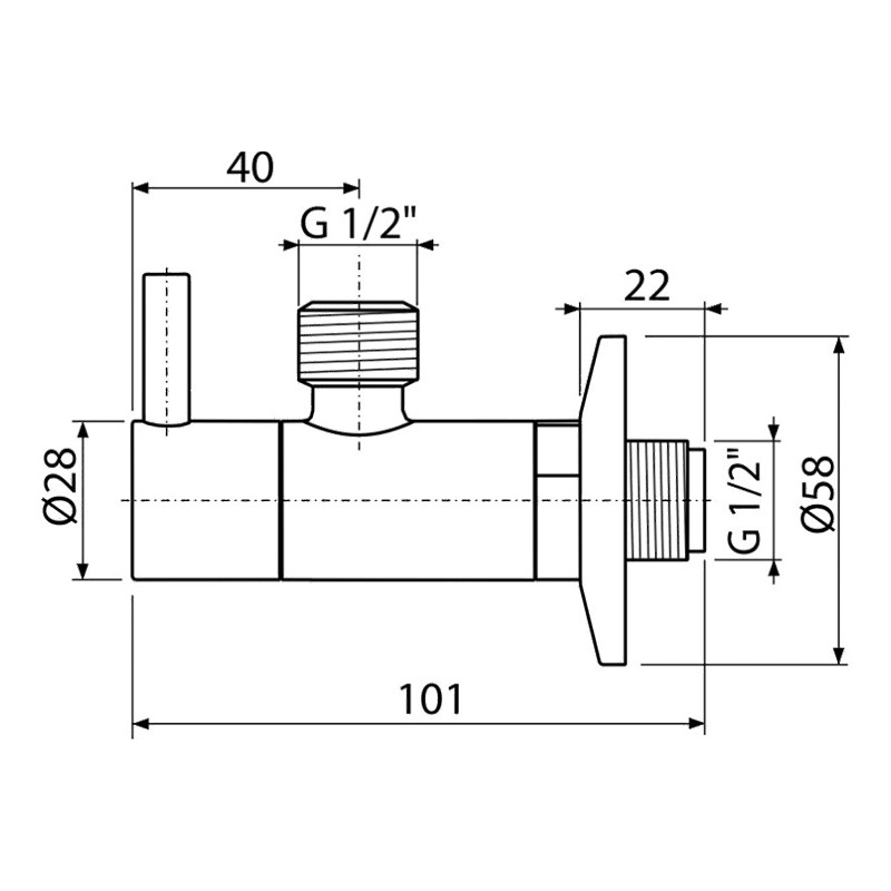 Robinet colțar, Alcadrain, cu filtru 1/2 x 1/2, alb - 1 | YEO
