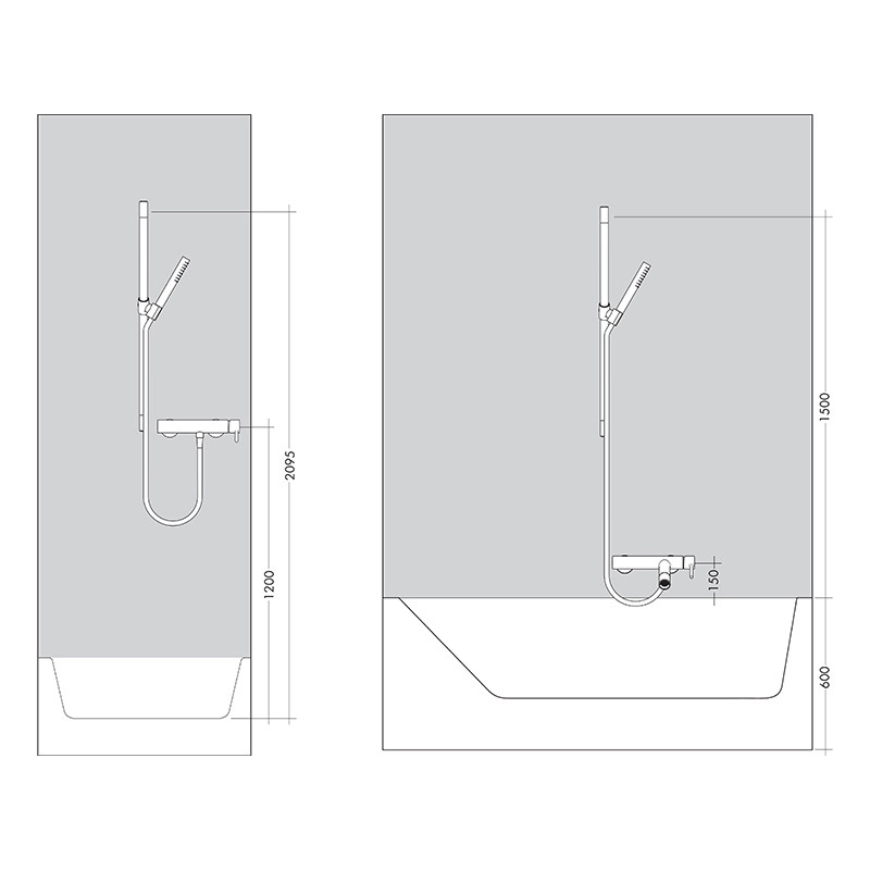 Set de duș, Axor, Uno, cu bară de 90 cm, pară de duș 120 cu 3 jeturi, crom, 27987000 - 1 | YEO