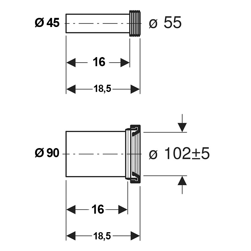 Set de legatura Geberit, pentru WC suspendat si rama de montaj - 1 | YEO