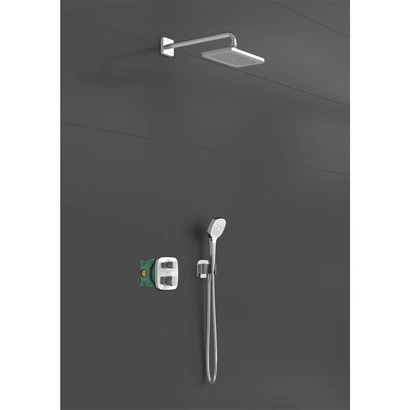 Set dus Hansgrohe, Croma E 280 ShowerSelect, baterie cu termostat Ecostat E, 1 jet, crom - 2 | YEO