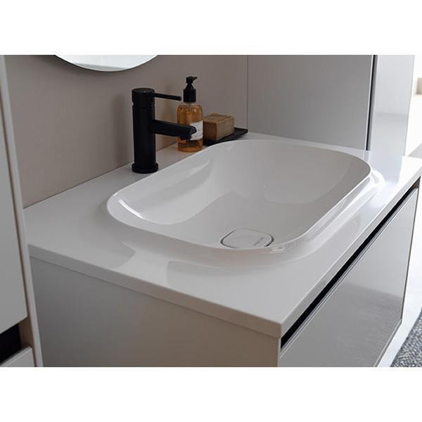 Set mobilier suspendat si lavoar Kolpasan, Pandora, 110 cm, alb lucios - 2 | YEO