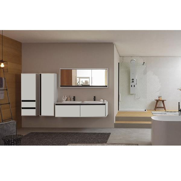 Set mobilier suspendat si lavoar Kolpasan, Pandora, 150 cm, alb - 2 | YEO