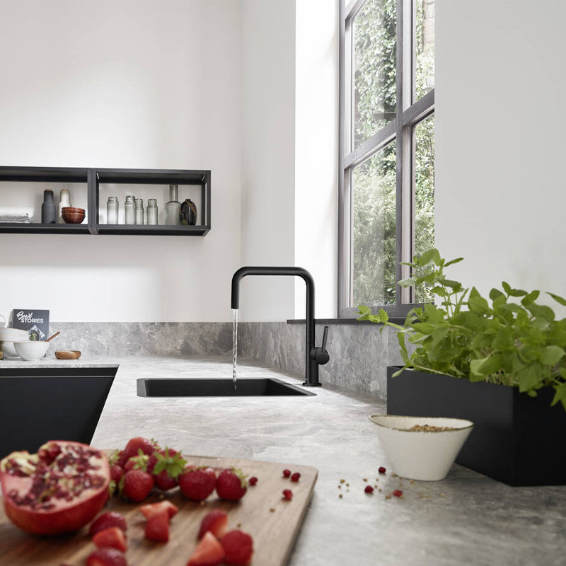 Baterie de bucatarie Hansgrohe, Talis M54 220, negru mat - 1 | YEO