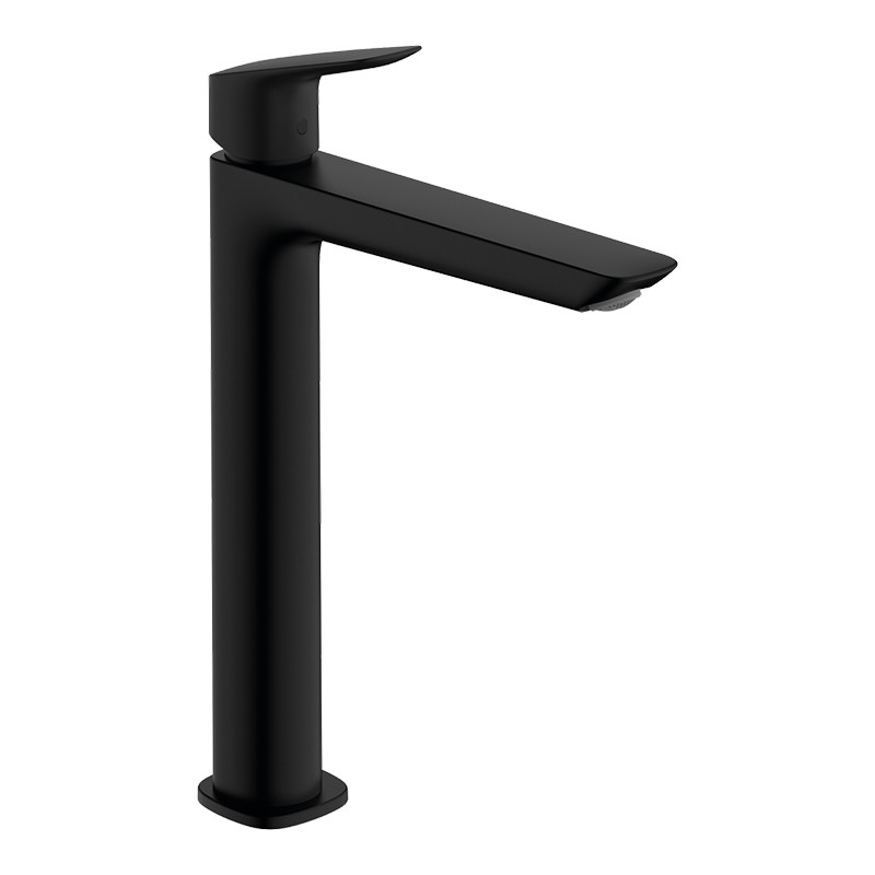 Baterie inalta de lavoar, Hansgrohe, Logis Fine 240, cu ventil, negru mat
