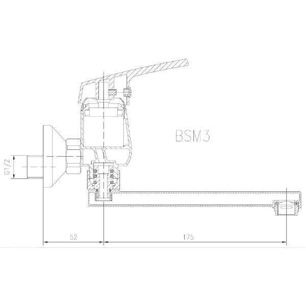 Baterie lavoar, Ferro, Smile, cu montaj pe perete, crom - 1 | YEO