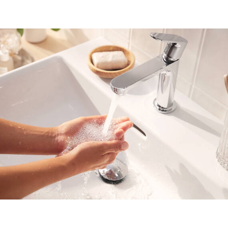 Baterie lavoar Hansgrohe, Rebris S, cu ventil pop-up, crom - 1 | YEO