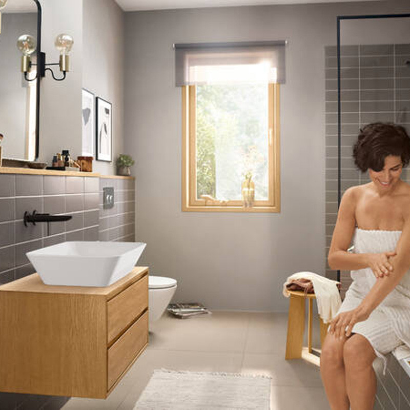 Baterie pentru lavoar Hansgrohe, Rebris E, montaj pe perete, cu ventil, pipa 200 mm, negru mat - 1 | YEO