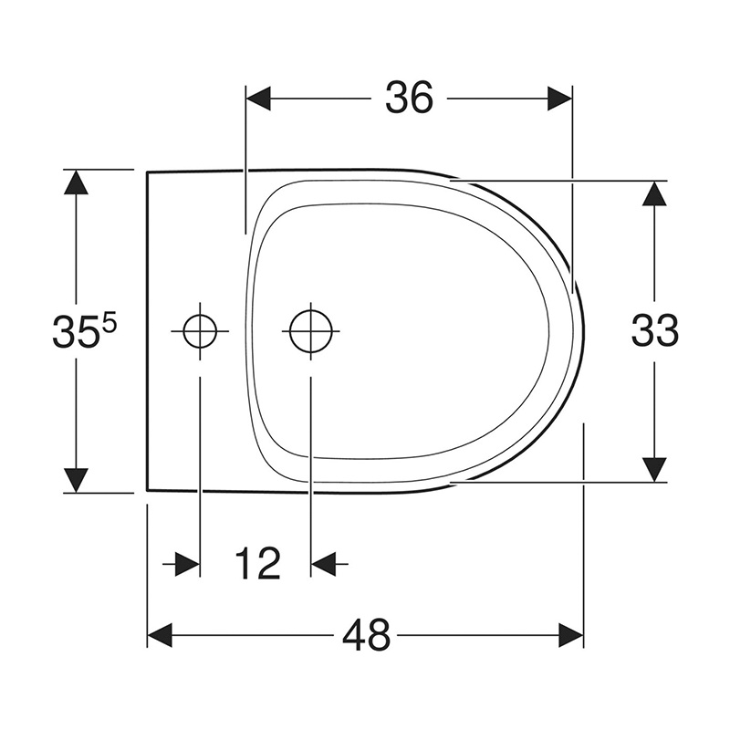 Bideu suspendat, Geberit, Selnova, compact, alb - 3 | YEO