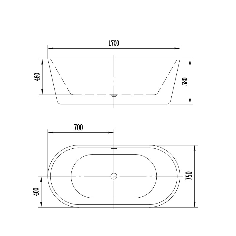 Cada freestanding, Florida, Denisa P-170, cu instalatie completa, alb - 2 | YEO