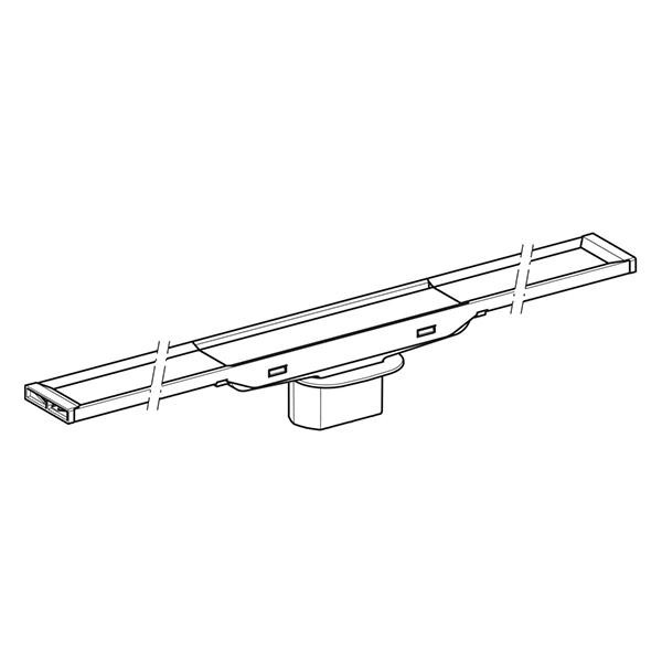 Capac pentru rigola dus Geberit, CleanLine 20, montaj in pardoseala, negru/periat, 30-90 cm - 1 | YEO