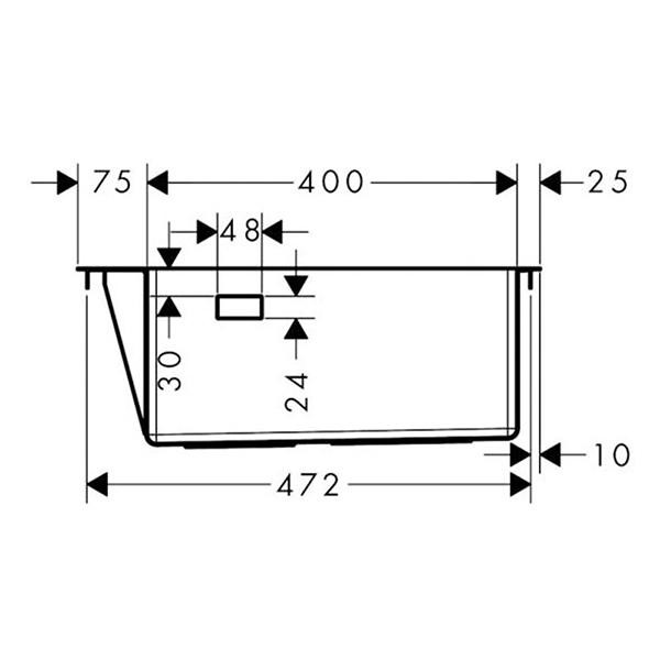Chiuveta de bucatarie Hansgrohe, 1 cuva, 55x50 cm, inox - 3 | YEO