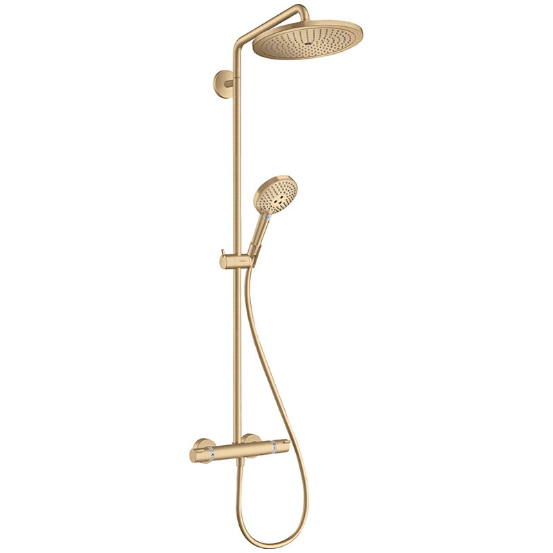 Coloana dus cu baterie si termostat Hansgrohe, Croma Select S, bronz periat