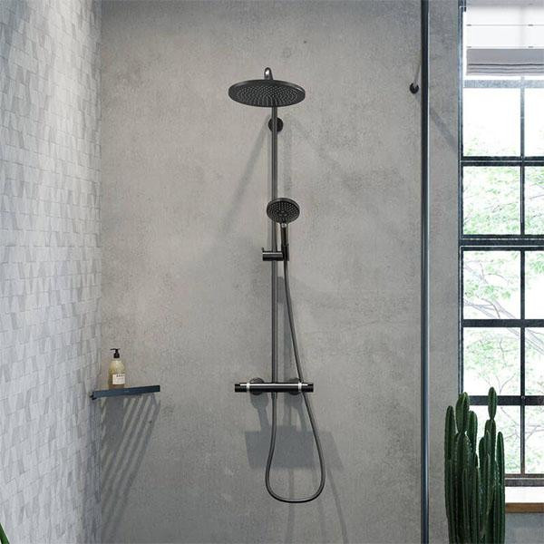 Coloana dus cu baterie si termostat Hansgrohe, Croma Select S, negru mat - 1 | YEO