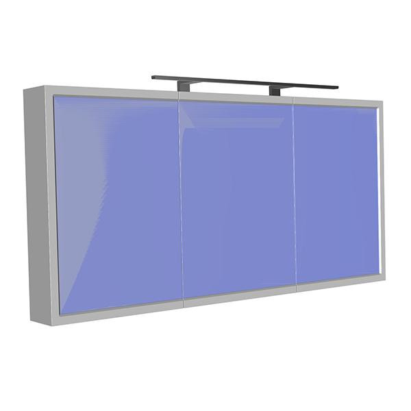 Dulap cu oglinda, Kolpasan, Blanche, 3 usi cu iluminare LED, antracit - 1 | YEO