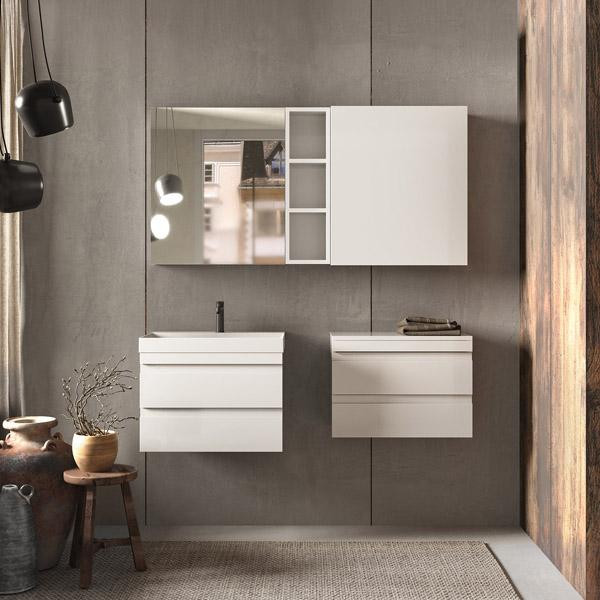 Dulap cu oglinda suspendat, Kolpasan, Naomi, cu o usa, 60 cm, alb - 2 | YEO